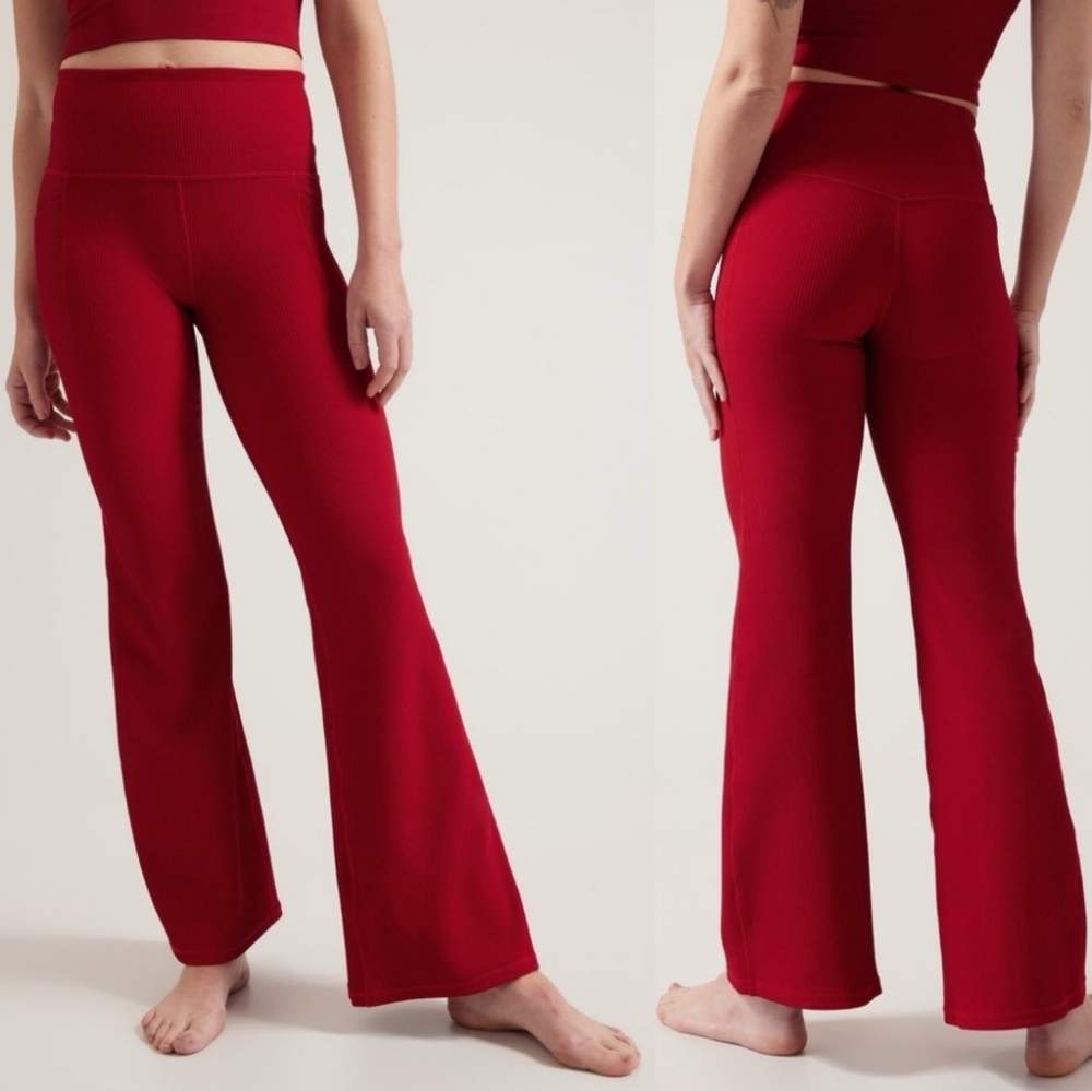 Athleta Red Flare Leggings